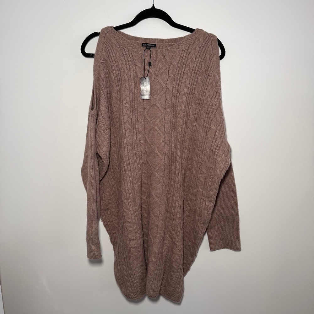 Express Cold Shoulder Sweater Dress Size L
